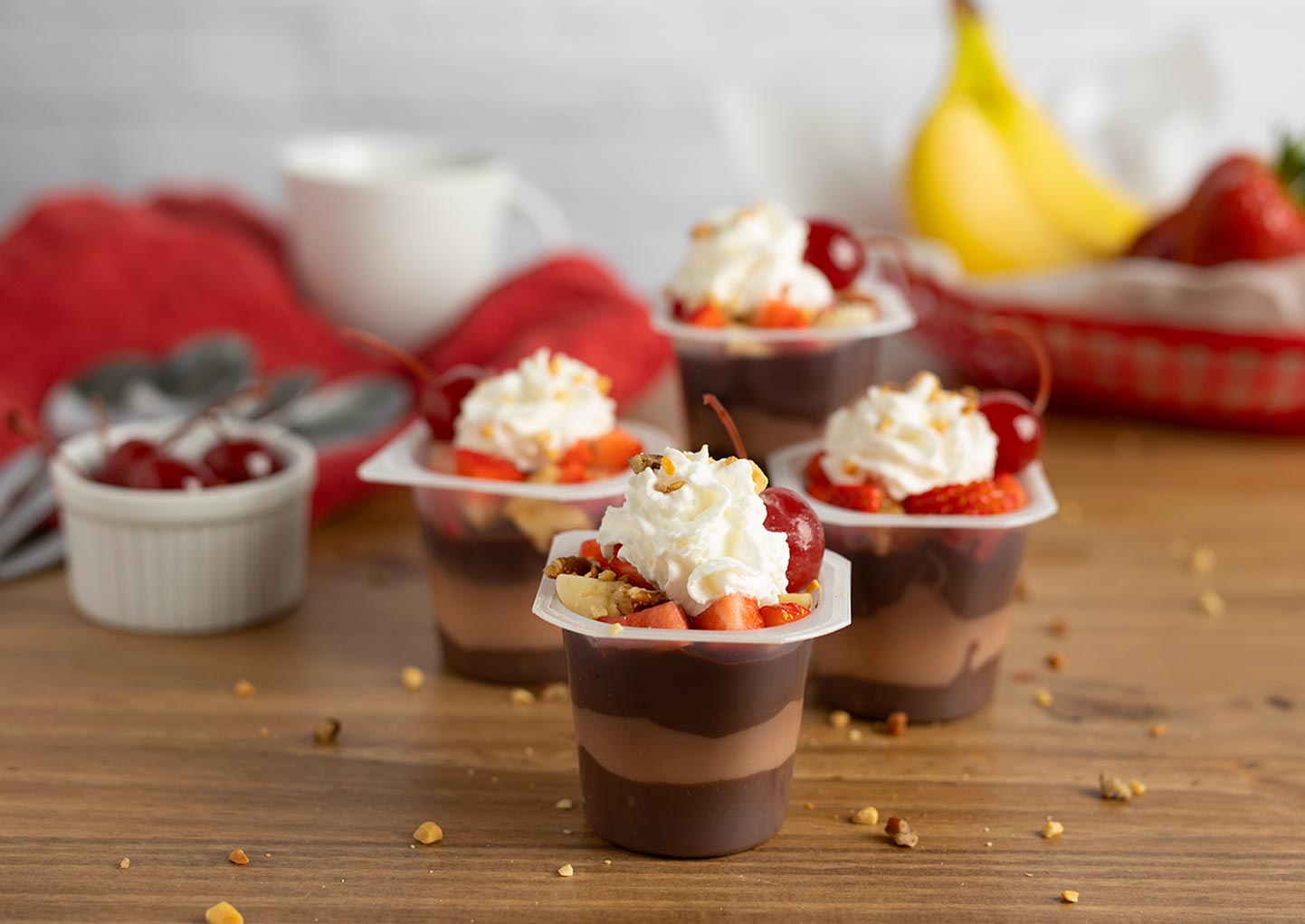 BANANA SPLIT PUDDING CUPS - Pantry Planner